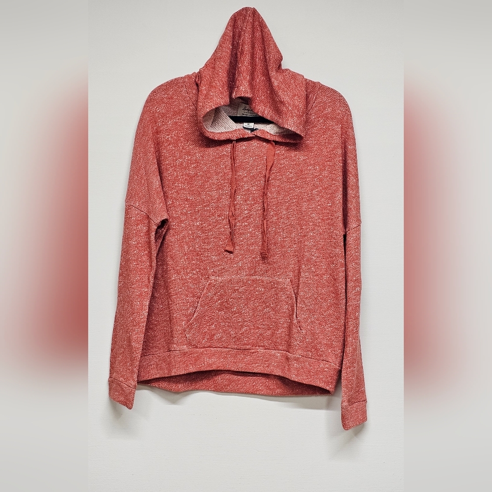 Lucky Lotus By Lucky Brand, Lightweight Knit Hoodie, Rust, Size Medium. NEW